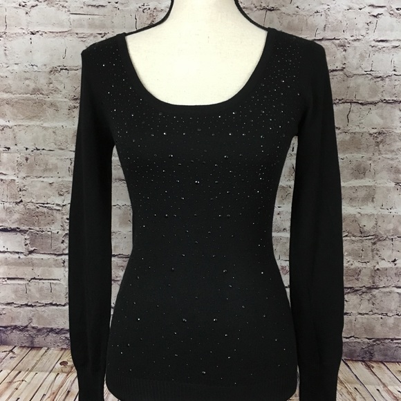 Candie's Sweaters - Candies Black Embellished Long Sleeve Sweater